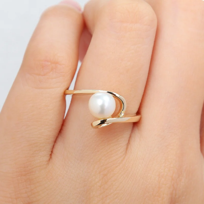 Miadora 6-6.5mm Cultured Freshwater Pearl Ring 10K Yellow Gold