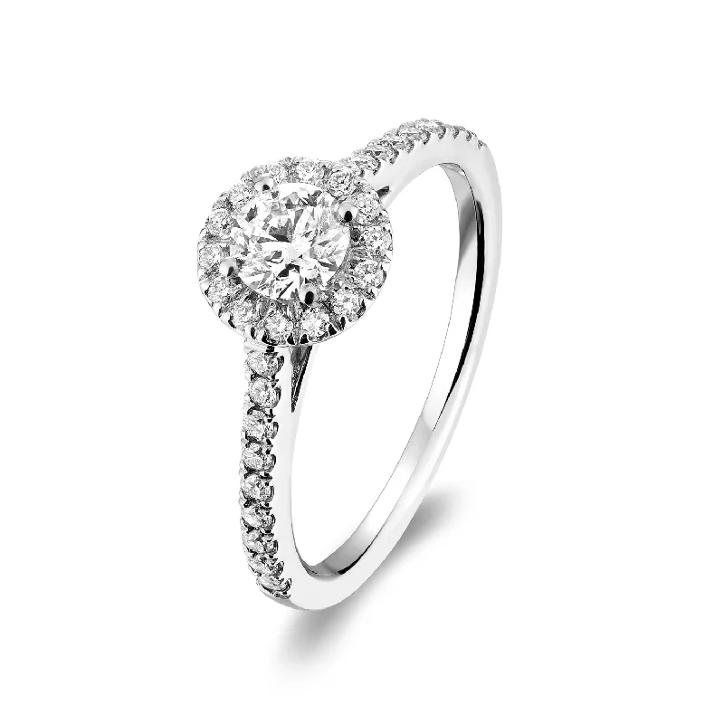 Round Halo Diamond Engagement Ring