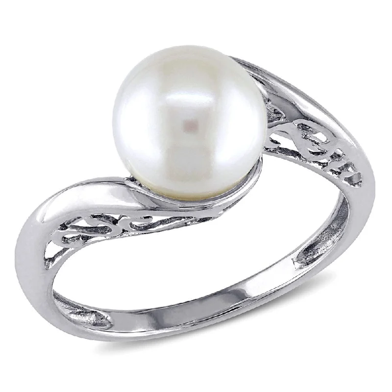 Miadora 10k White Gold Cultured Freshwater Pearl Ring (8-8.5 mm)