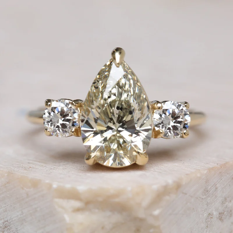 2.95ct Trilogy Pear Diamond Ring | One Of A Kind