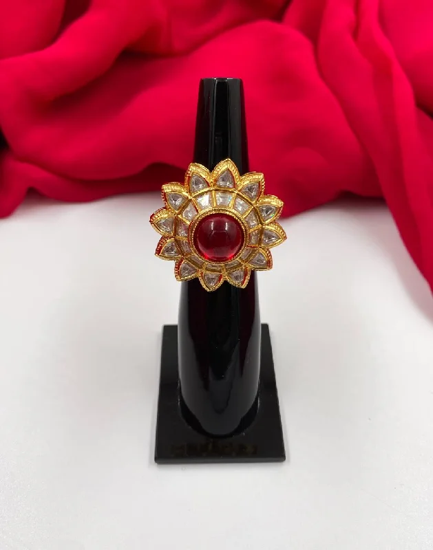 Traditional Rotating Kundan Finger Rings For Women By Gehna Shop