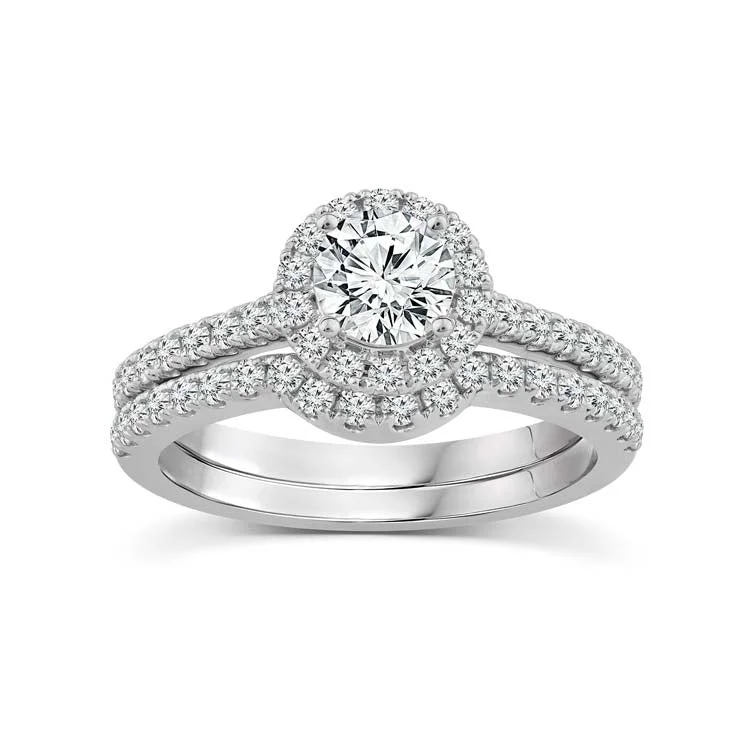 1.50ct Total Weight Lab Grown Diamond Ring Set 18ct White Gold