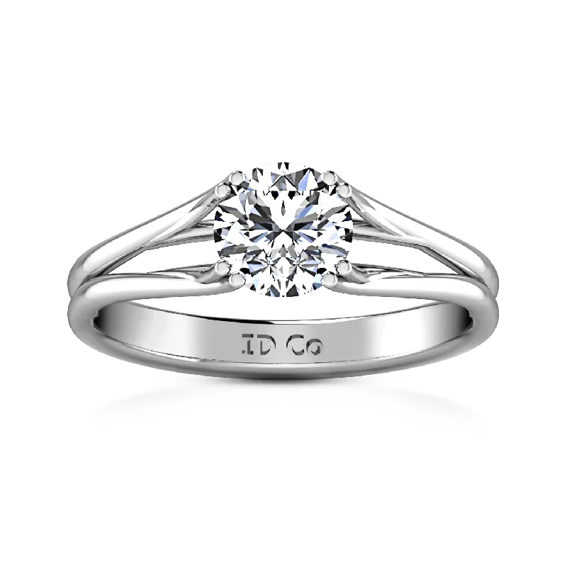 Round Diamond Solitaire Engagement Ring Adagio 14K White Gold