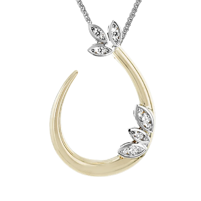 Simon G. 18Kyw Marquise Setting Diamond Open-Curved Pendant