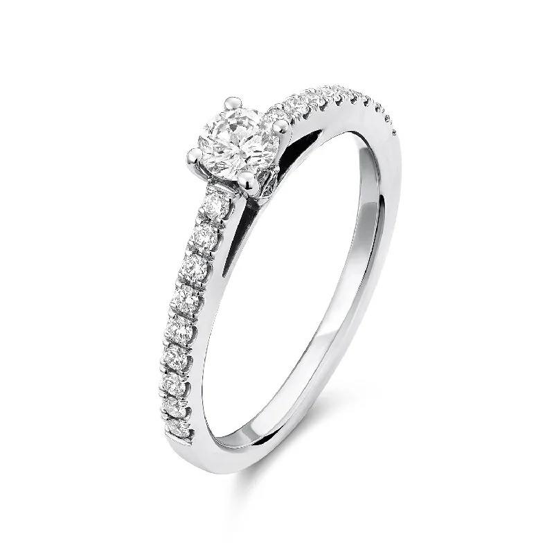 Solitaire Round Diamond Engagement Ring