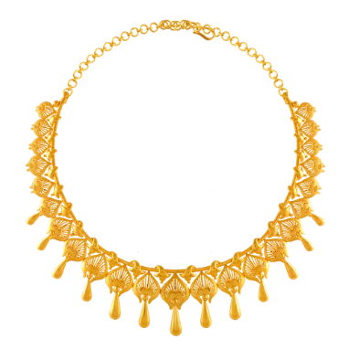 Enchanting 22k Gold Necklace With Water Drop Detailing