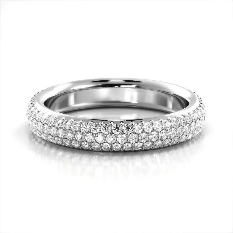 1.38 ct. Round Diamond Triple Row Wedding band