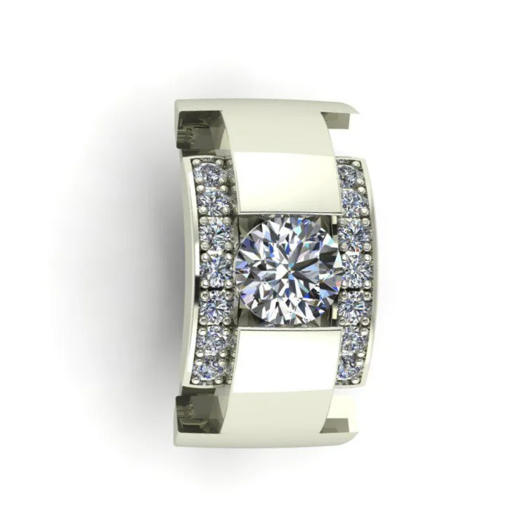 MWBM0107 - MOISSANITE MENS BAND