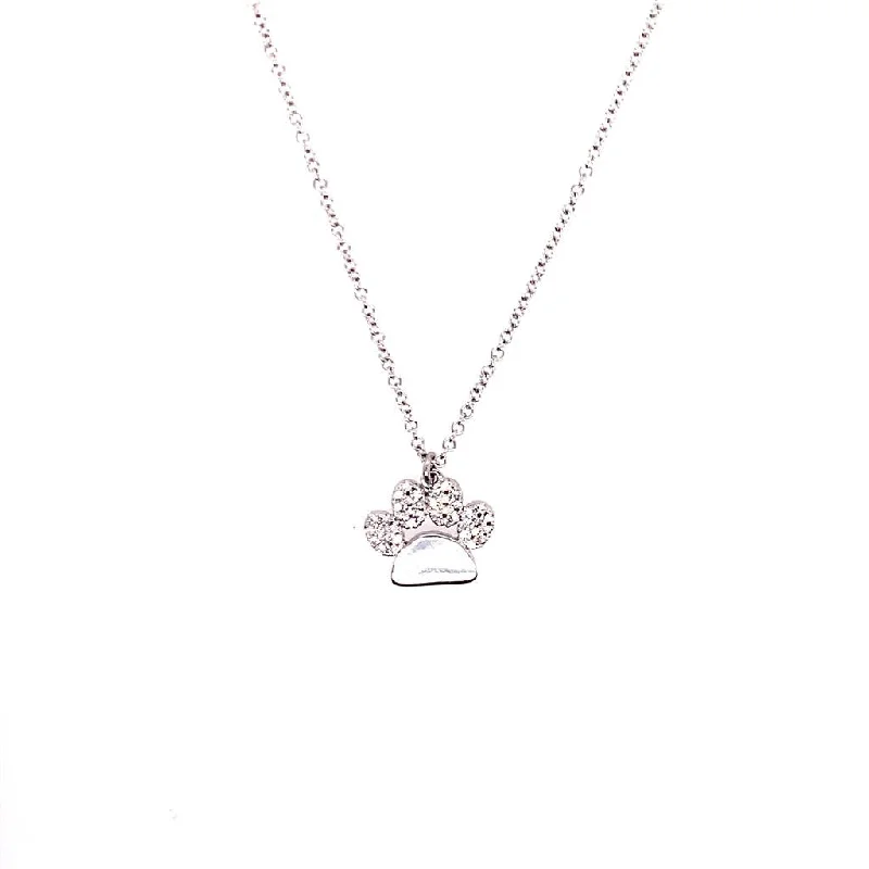 Shy 14Kw DIamond Paw Pendant