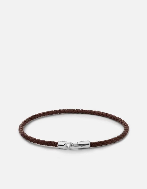 Cruz Leather Bracelet, Sterling Silver