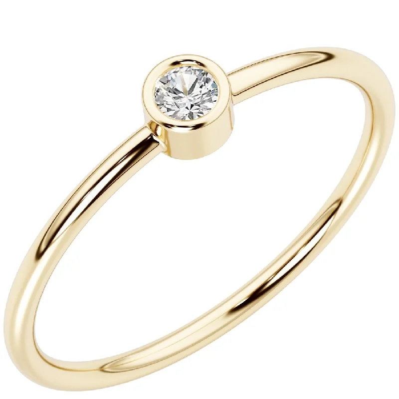 14k Gold Plated Sterling Silver Lab Diamond 1/20 ct Stacking Ring Band