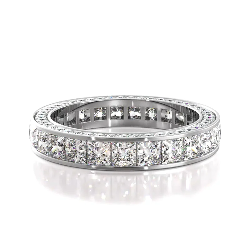 3.14 ct. Princess And Round Diamond Eternity Band