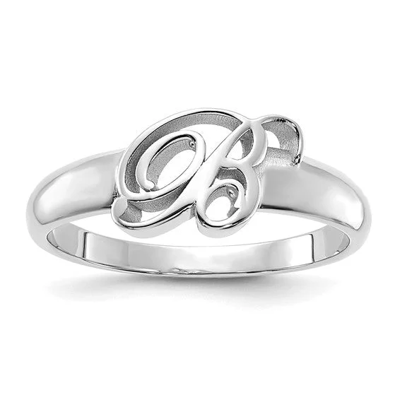 Sterling Silver or Solid Gold Casted Men's Initial Ring