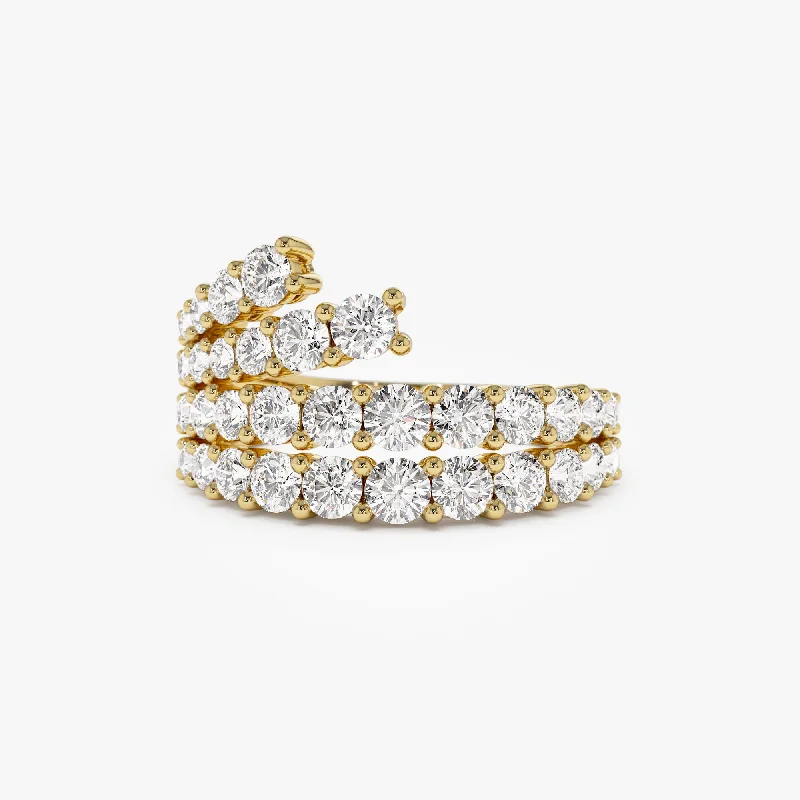 14k Wave Diamond Statement Ring