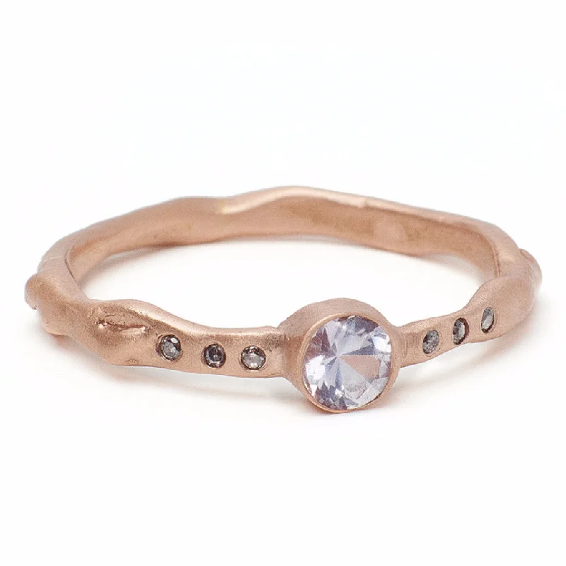 Kate ring with round blush sapphire