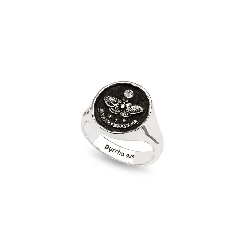 Seek the Light Diamond Set Signet Ring