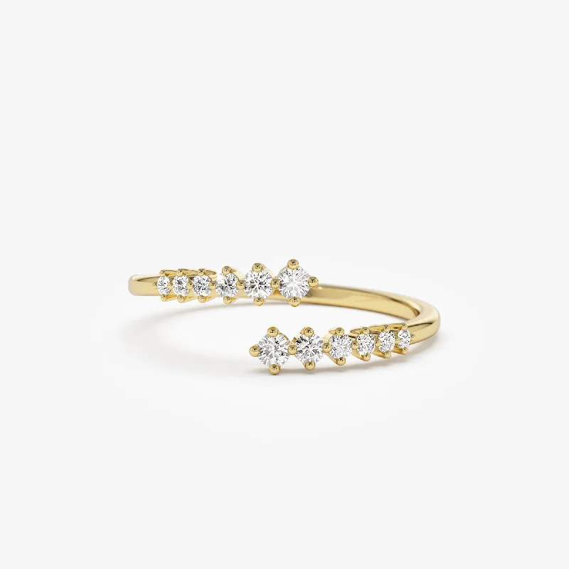 14K Gold Wrapped Diamond Ring