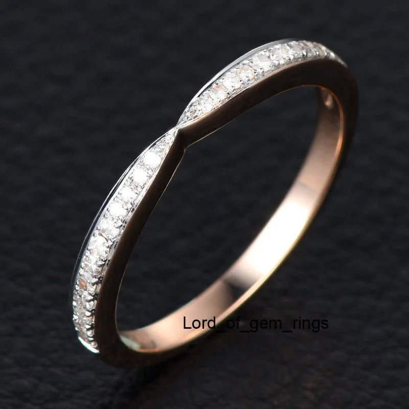 Contemporary Tapered Diamond Half Eternity Wedding Band