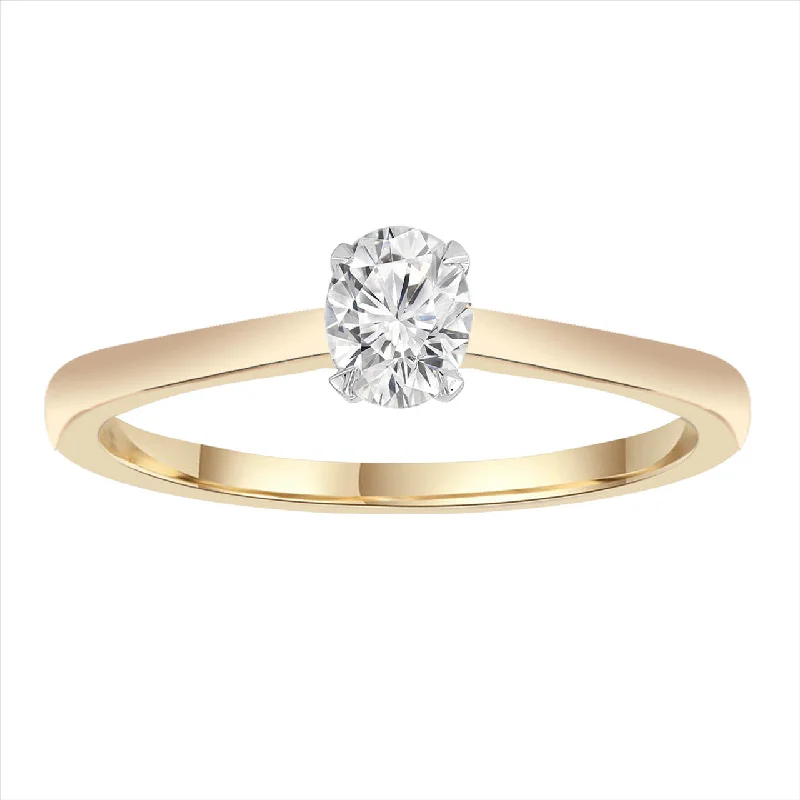 9ct Yellow Gold 0.30Ct HI/I1 Oval Diamond Ring