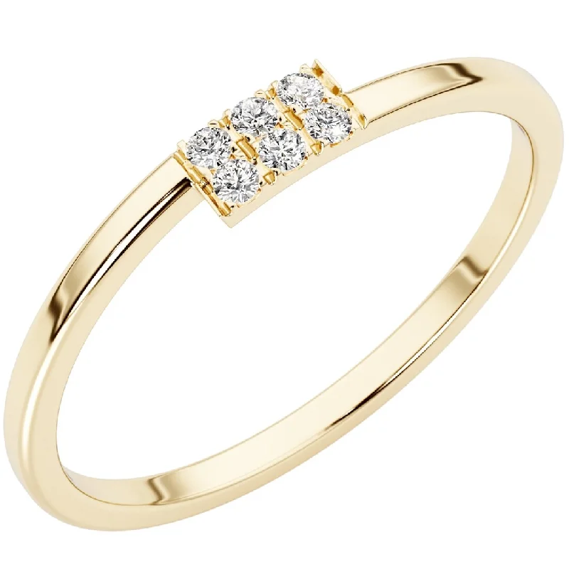 14k Gold Plated Sterling Silver Lab Diamond 1/20 ct Stacking Ring Band