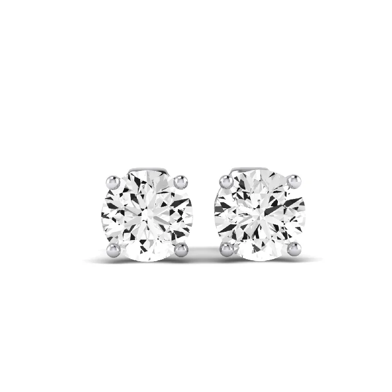 Elowen Round Cut Diamond Stud Earrings