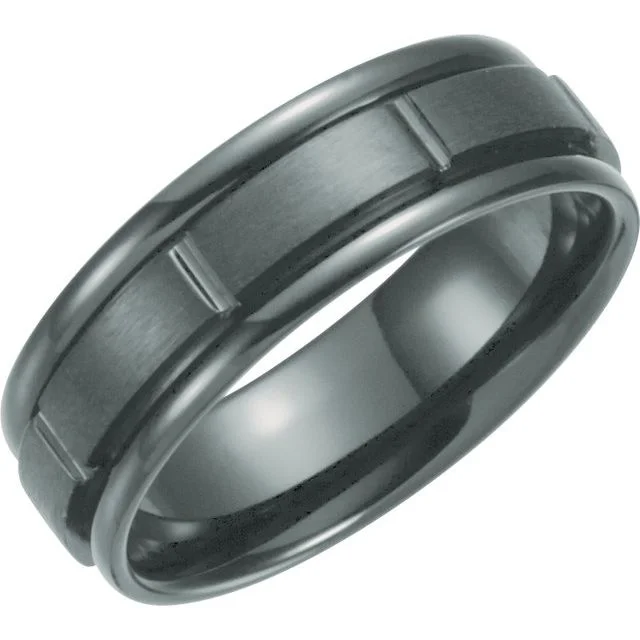 Black Titanium 7 mm Grooved Band