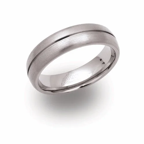 6mm Curved Matt Titanium ring