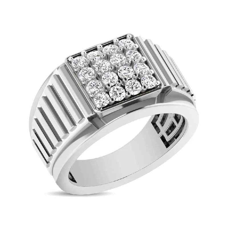 10K White Gold 1 Ct.Tw. Diamond Men's Fashion Ring