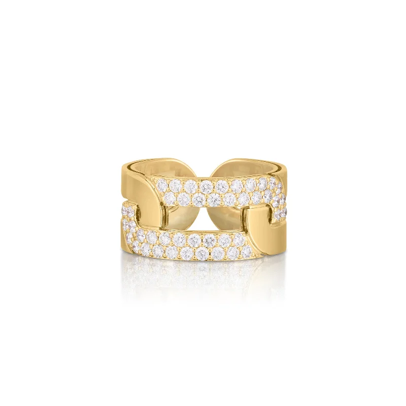 Navarra Wide Ring with Diamonds