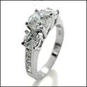 Anniversary 2.5 TCW Round 3 Stone Ring Cubic Zirconia Cz Ring