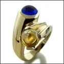 Anniversary Sapphire Ct Canary Capushon Cubic Zirconia Cz Ring