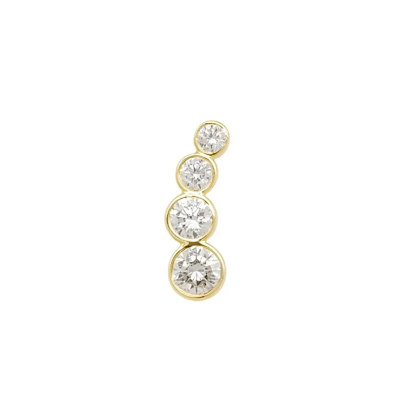 Diamond Crawler Threaded Flat Back Earring | .7GMS .37CT | Single