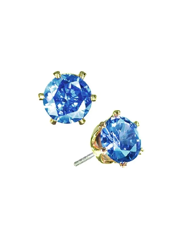 Claw Set Crystal Studs Sapphire