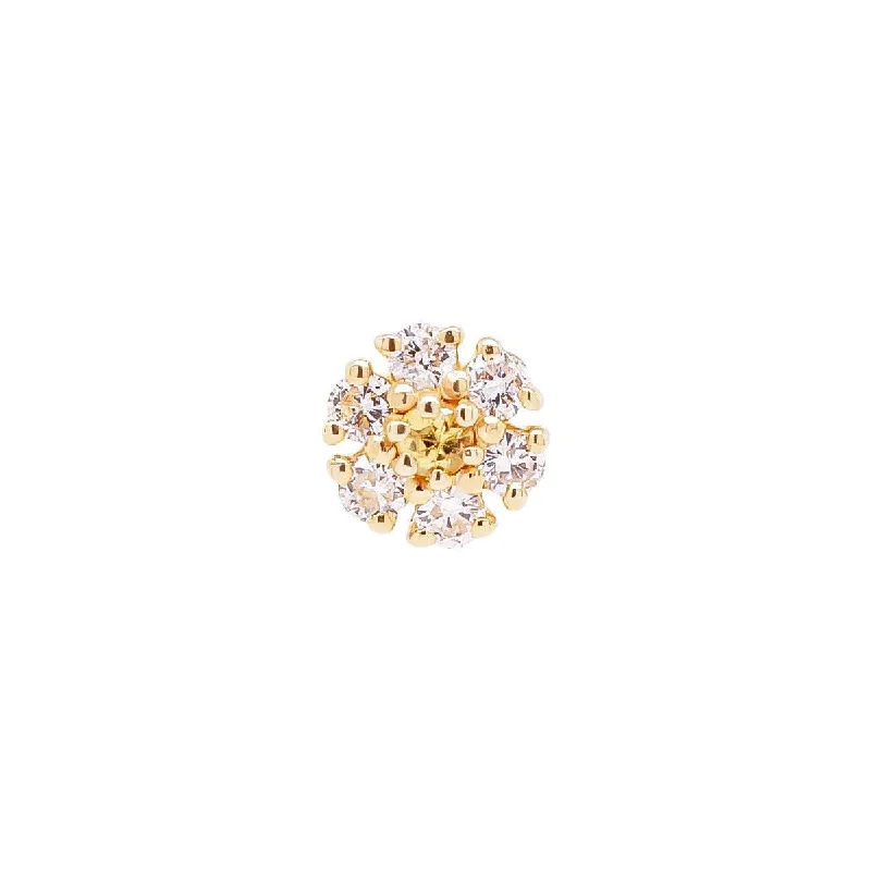 Daisy Threaded Flat Back Earring | .4GMS .8CT | Single