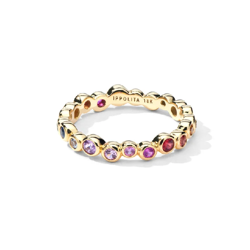 Rainbow Sapphire Starlet Ring