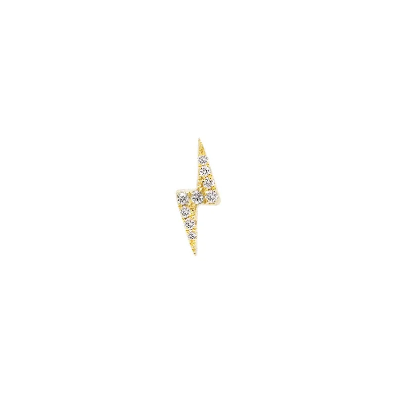 Mini Lightning Threaded Flat Back Earring | 0.6GMS .04CT | Single