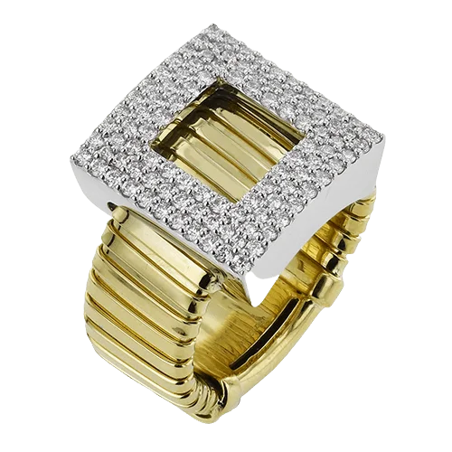 Fashion Ring In 18k Gold With Diamonds