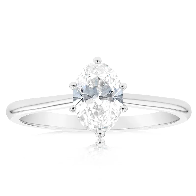 Luminesce Lab Grown 14ct White Gold 1 Carat Solitaire Engagement Ring