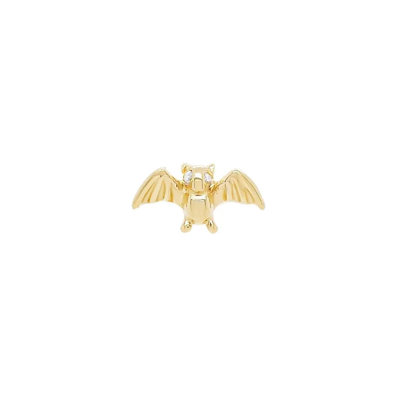 Mini Bat Threaded Flat Back Earring | .5GMS .01CT | Single