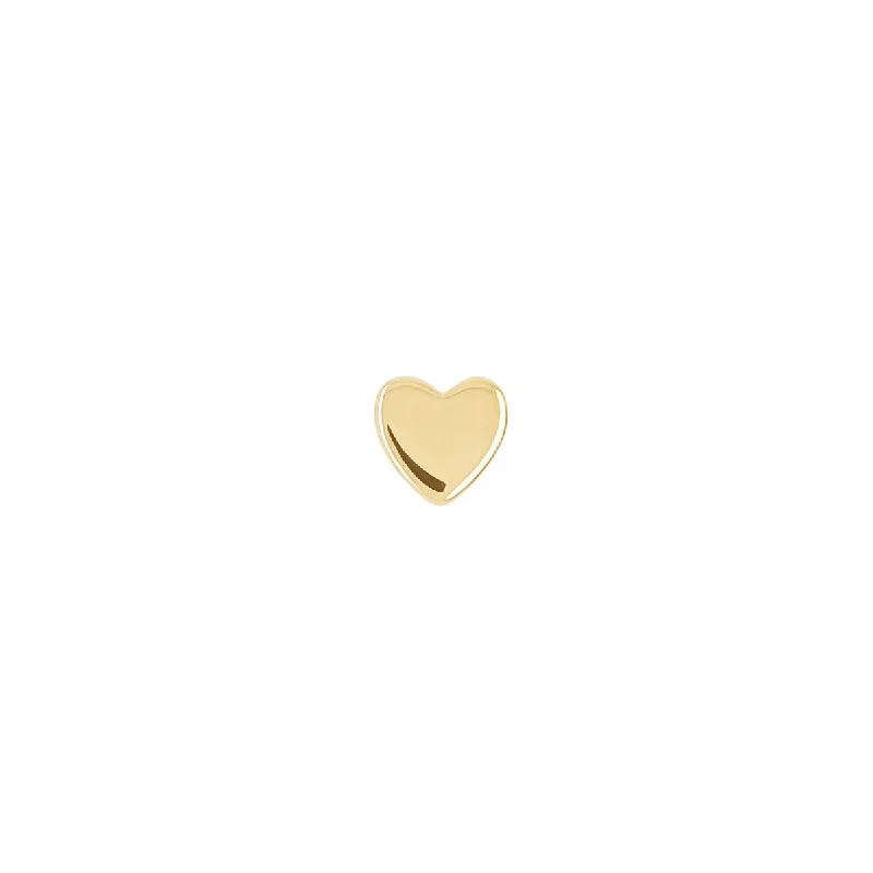 Mini Gold Heart Threaded Flat Back Earring | .5GMS | Single