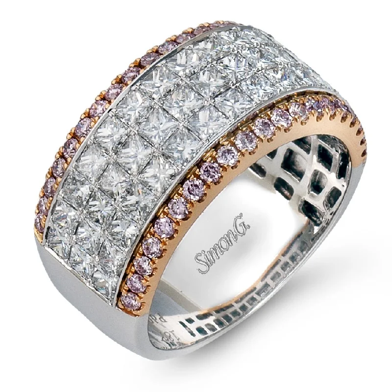 Simon-Set Anniversary Ring In Platinum With Diamonds