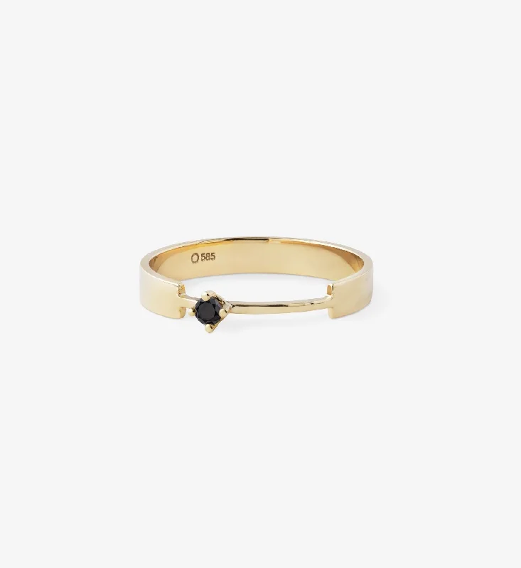 Black Diamond Ring 0.05 in 14K Gold