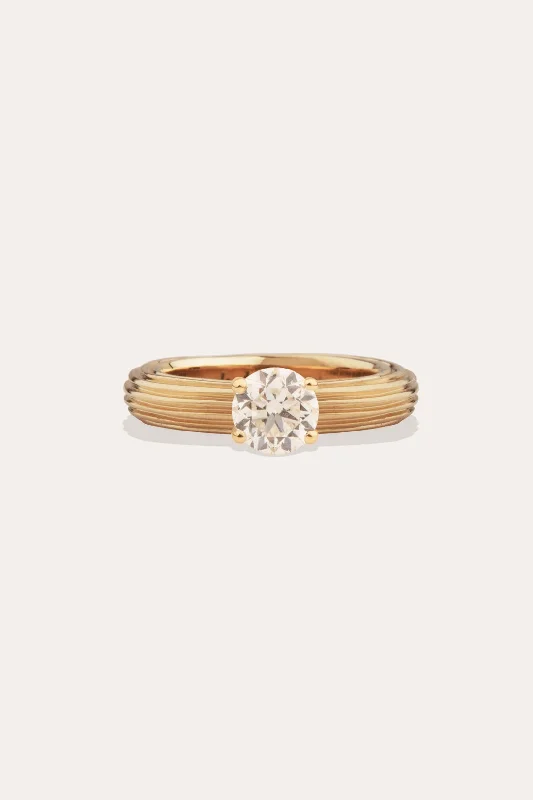 Pillar - 18 Carat Yellow Gold Diamond Solitaire Engagement Ring