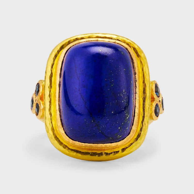 Lapis Lazuli and Blue Sapphire Ring