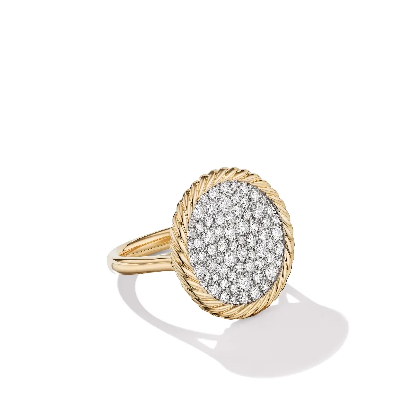 DY Elements Ring in 18K Yellow Gold with Pave Diamonds