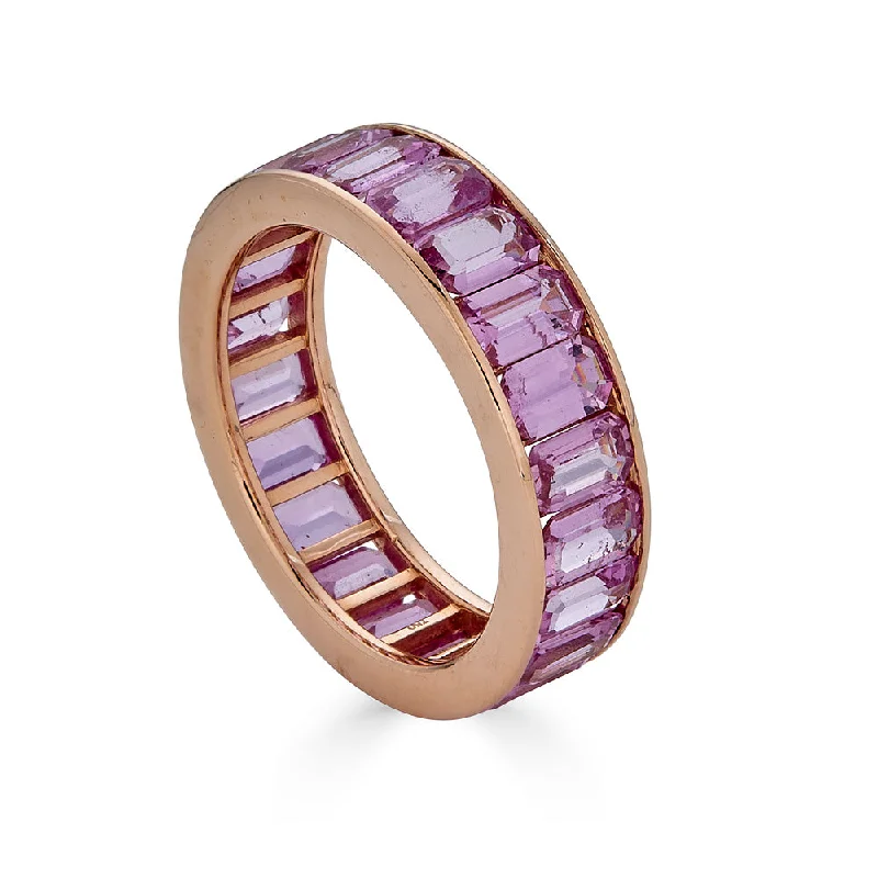 Pink Sapphire Eternity Band