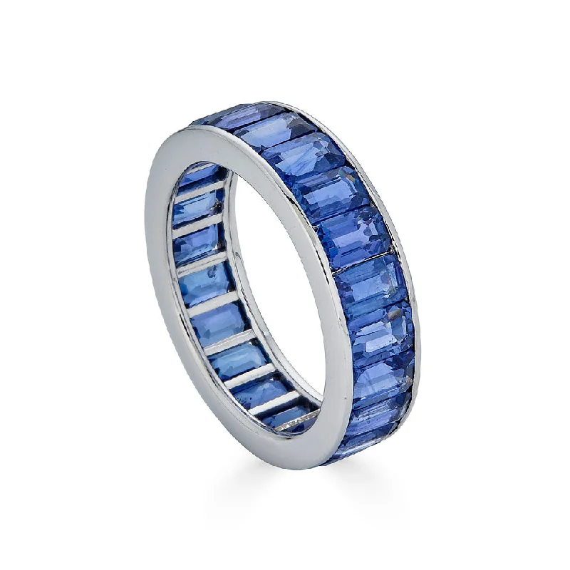 Blue Sapphire Eternity Band