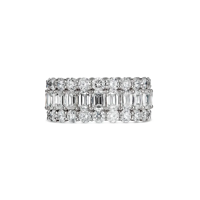 Riviera Emerald Cut Diamond Eternity Ring | White Gold