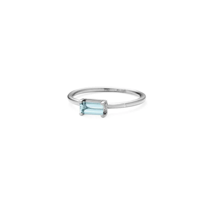 Nord 18K Whitegold Ring w. Aquamarine