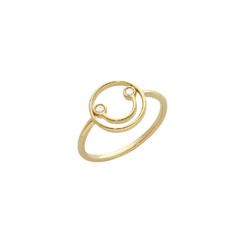 PETIT Belle 14K Gold Ring w. Diamond